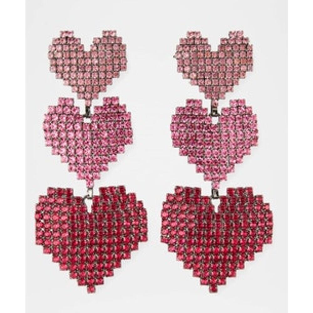 Elizabeth Cole Valentina Triple-Heart Drop Earrings